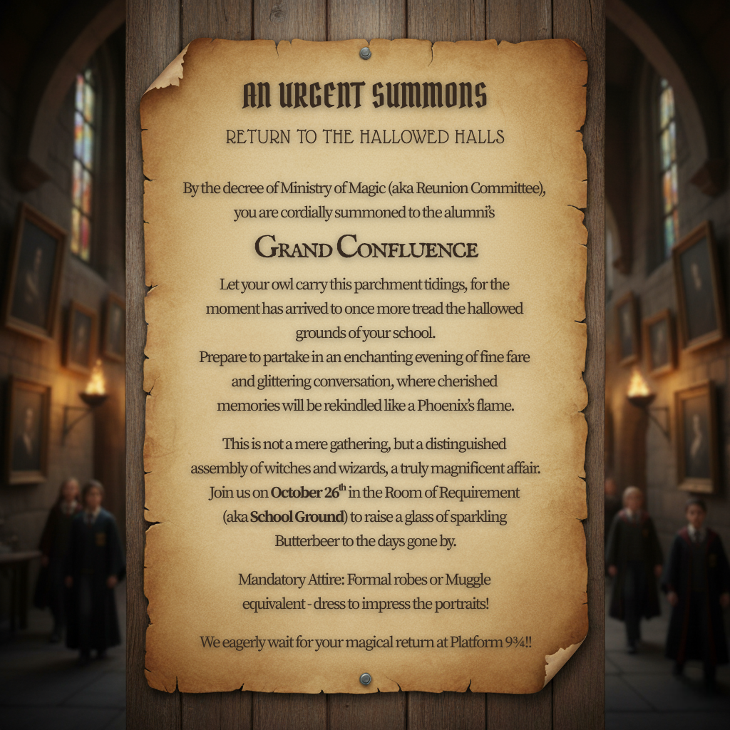 Alumni Reunion Invitation Letter